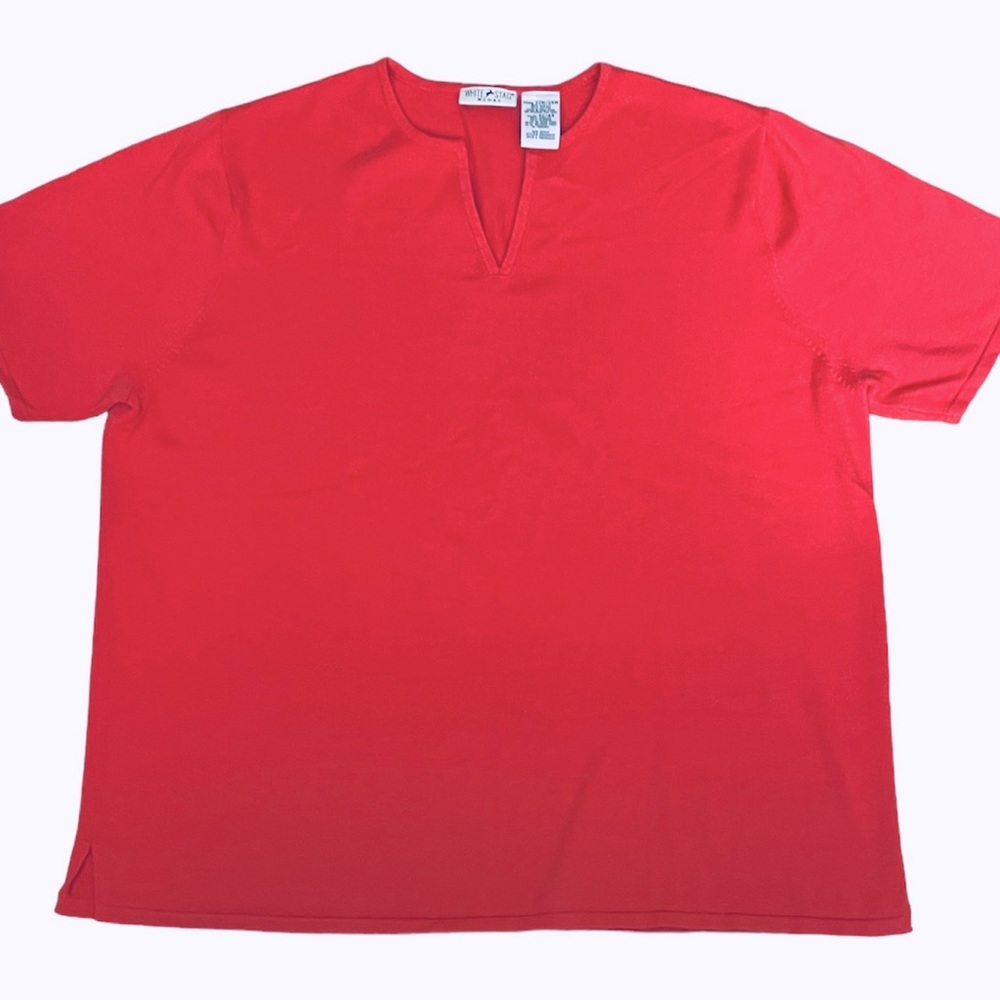 WHITE STAG WOMAN Coral SS Knit Sweater Top 22W/24W Acrylic & Cotton EUC